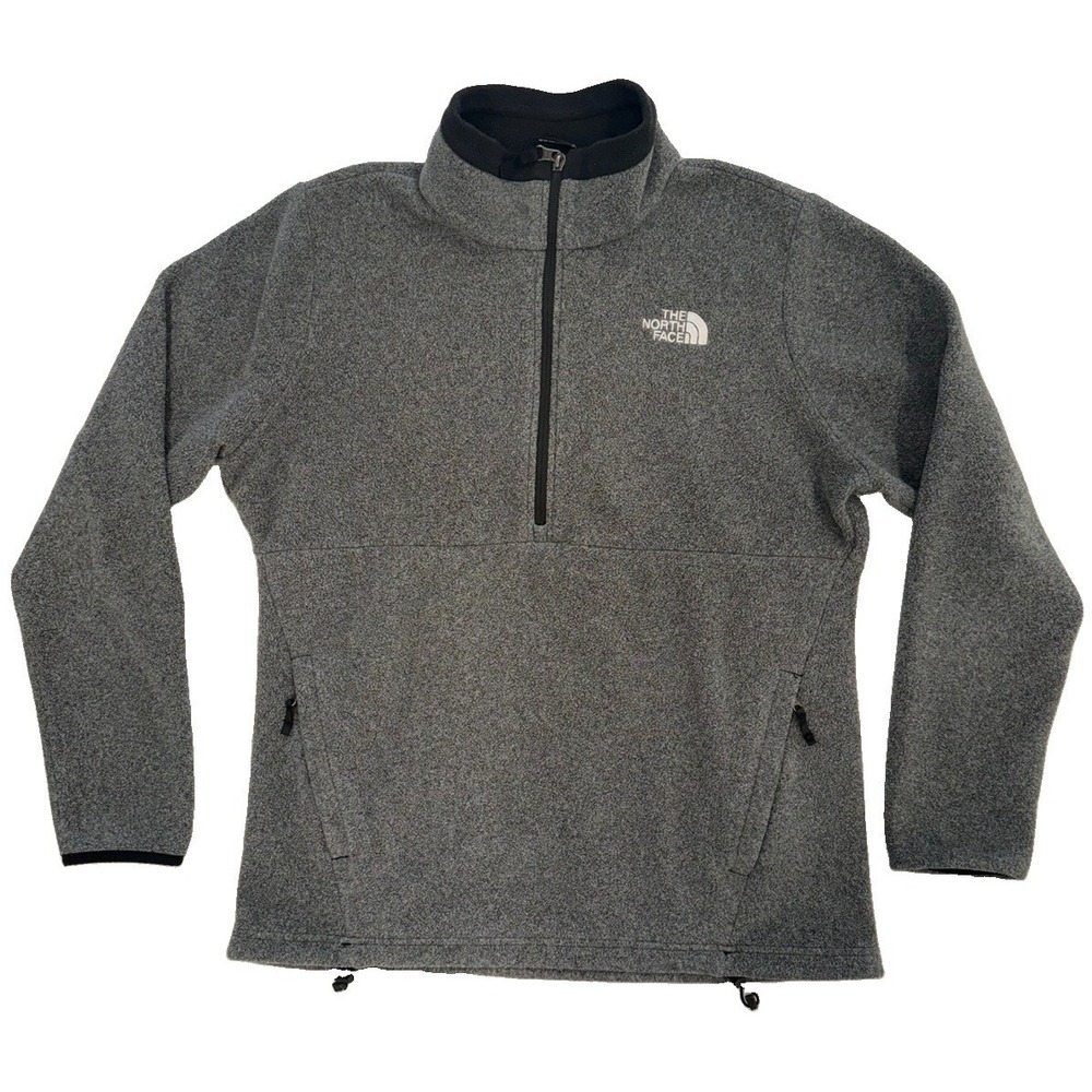The North Face Women's Gray 1/4 Zip Pullover Jacket Pockets Size L - NF0A4P7UKS7